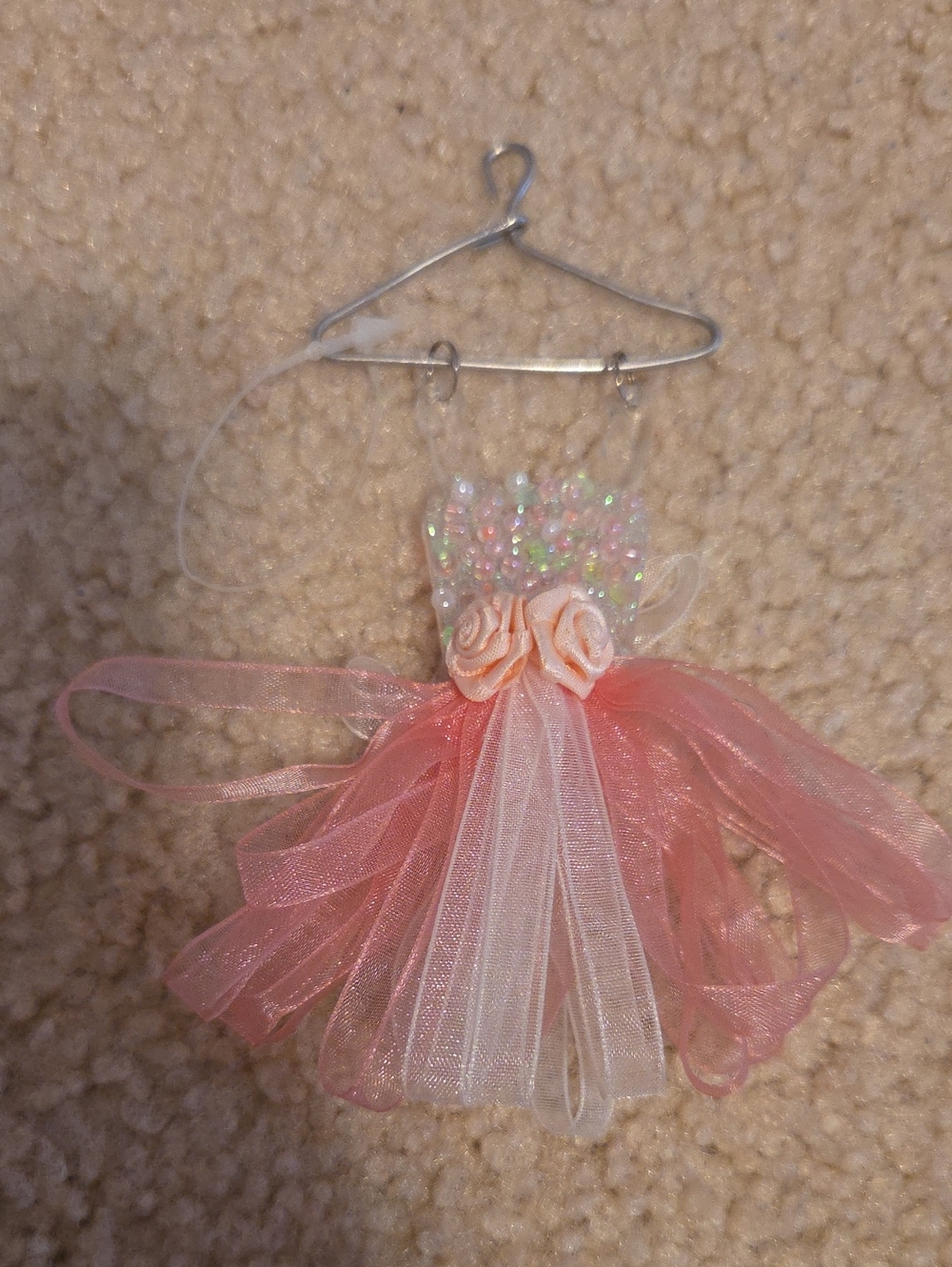 Pink Tulle Dress Ornament for Kids Accessories - Decorative Mini Dress